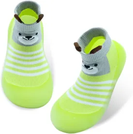 1 Pair Baby Shoes, Baby Socks Shoes Boys/Girls Walkers Shoes Non-Skid Slipper Shoes with Soft Rubber Sole Toddle Sneaker Pinks, Gray, Green