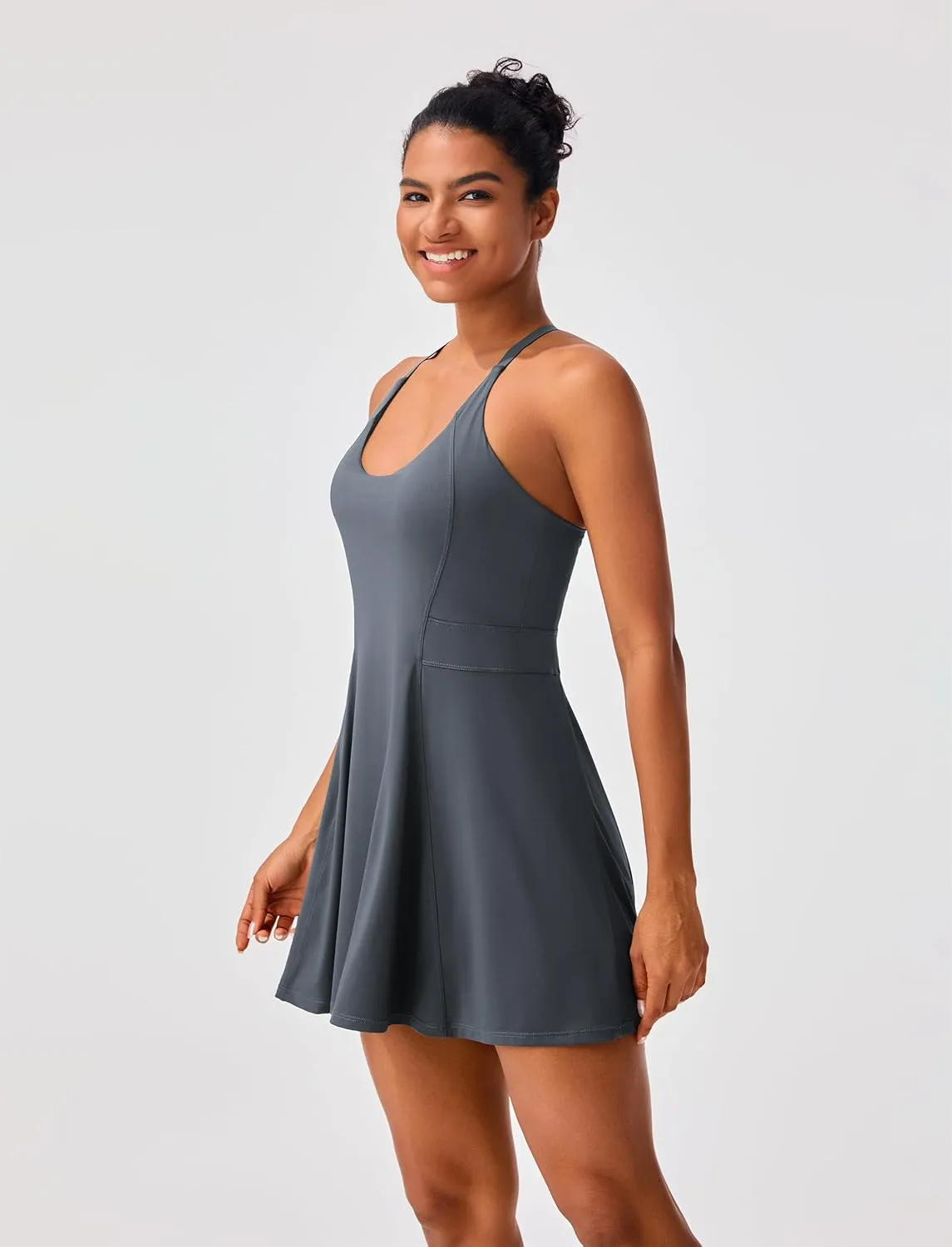 2025 Womens Tennis Dress with Adjustable Straps & Built-in Bra & Shorts Workout Athletic Golf Summer Dress