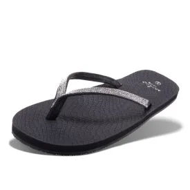 Amanda Blu Vanna Black Rhinestone Flip Flops