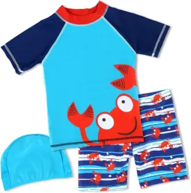 Baby Little Boys 2-10T Summer Swimwear Two Piece Rash Guard Bathing Suits Sun Protection Swimsuits Beachwear