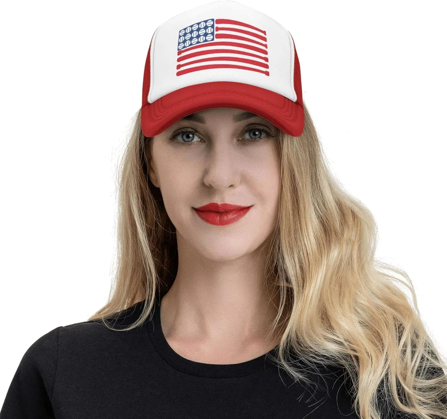 Baseballs Bat America Flag of American Mesh Trucker Hats Men Women Baseball Caps