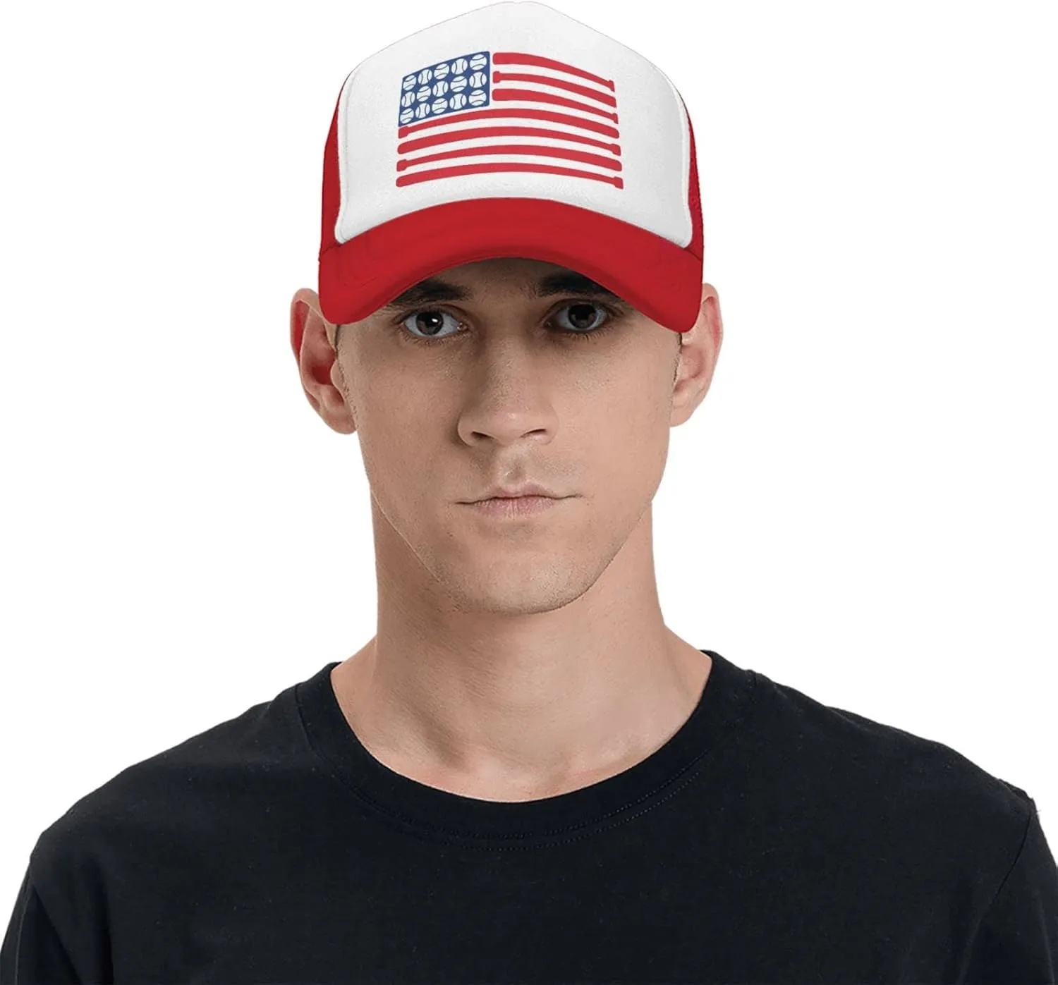 Baseballs Bat America Flag of American Mesh Trucker Hats Men Women Baseball Caps