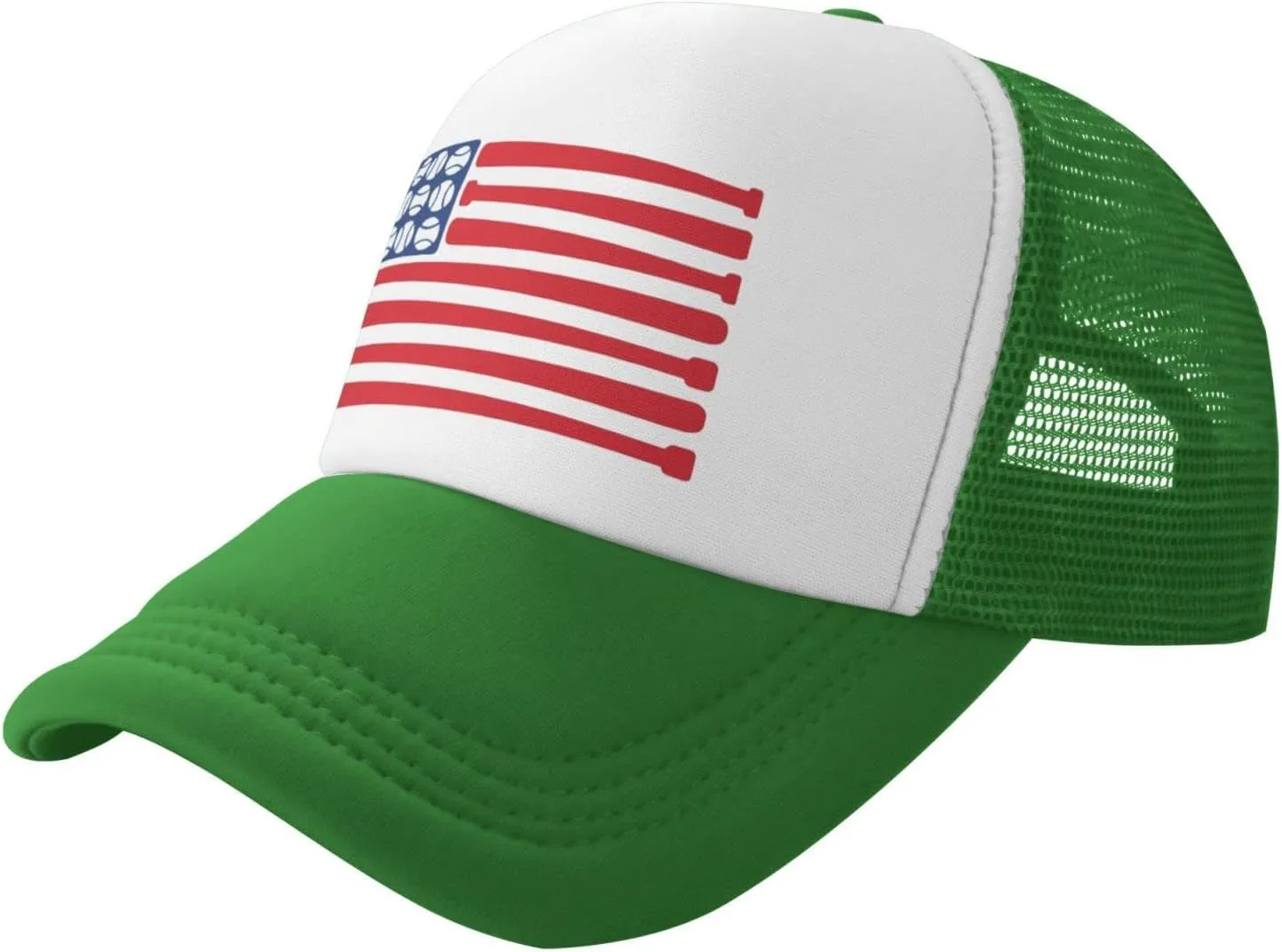 Baseballs Bat America Flag of American Mesh Trucker Hats Men Women Baseball Caps