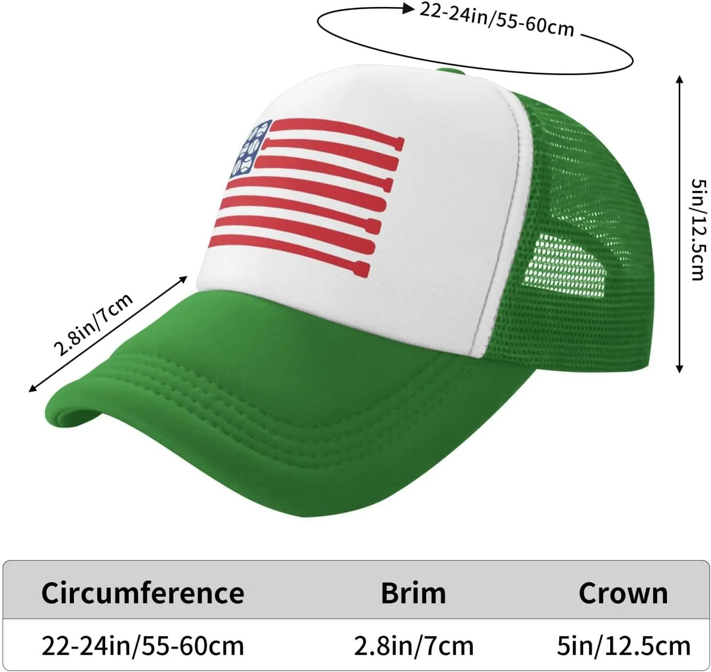 Baseballs Bat America Flag of American Mesh Trucker Hats Men Women Baseball Caps