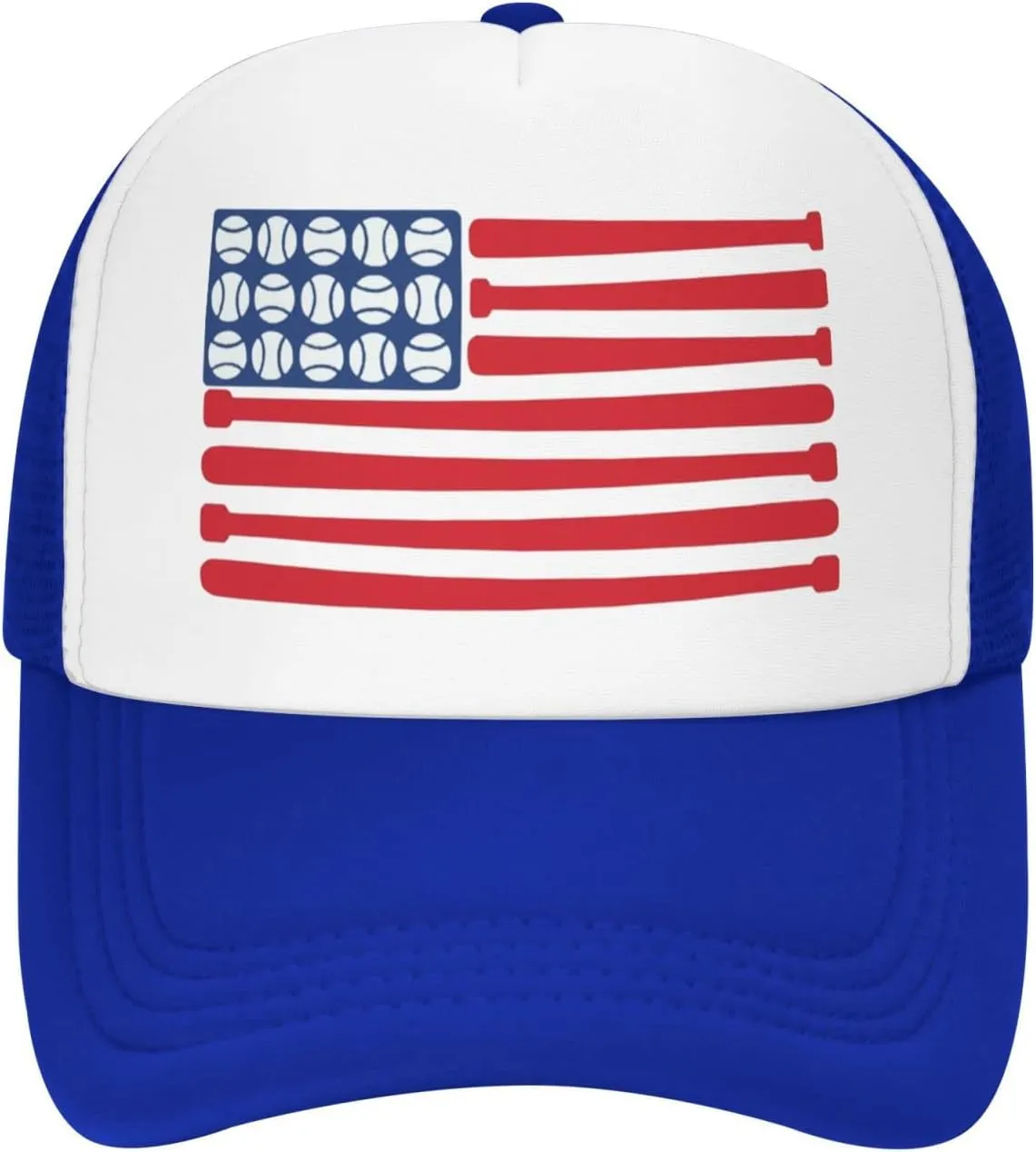 Baseballs Bat America Flag of American Mesh Trucker Hats Men Women Baseball Caps