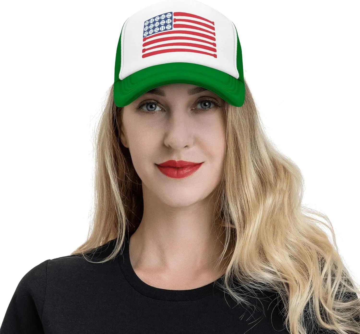 Baseballs Bat America Flag of American Mesh Trucker Hats Men Women Baseball Caps