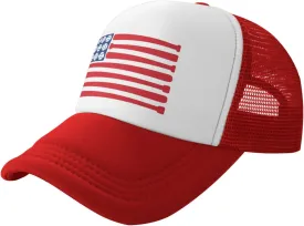 Baseballs Bat America Flag of American Mesh Trucker Hats Men Women Baseball Caps