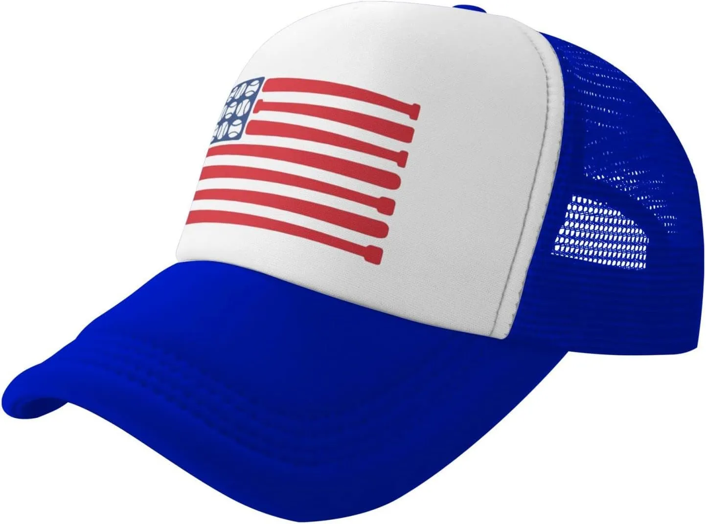 Baseballs Bat America Flag of American Mesh Trucker Hats Men Women Baseball Caps