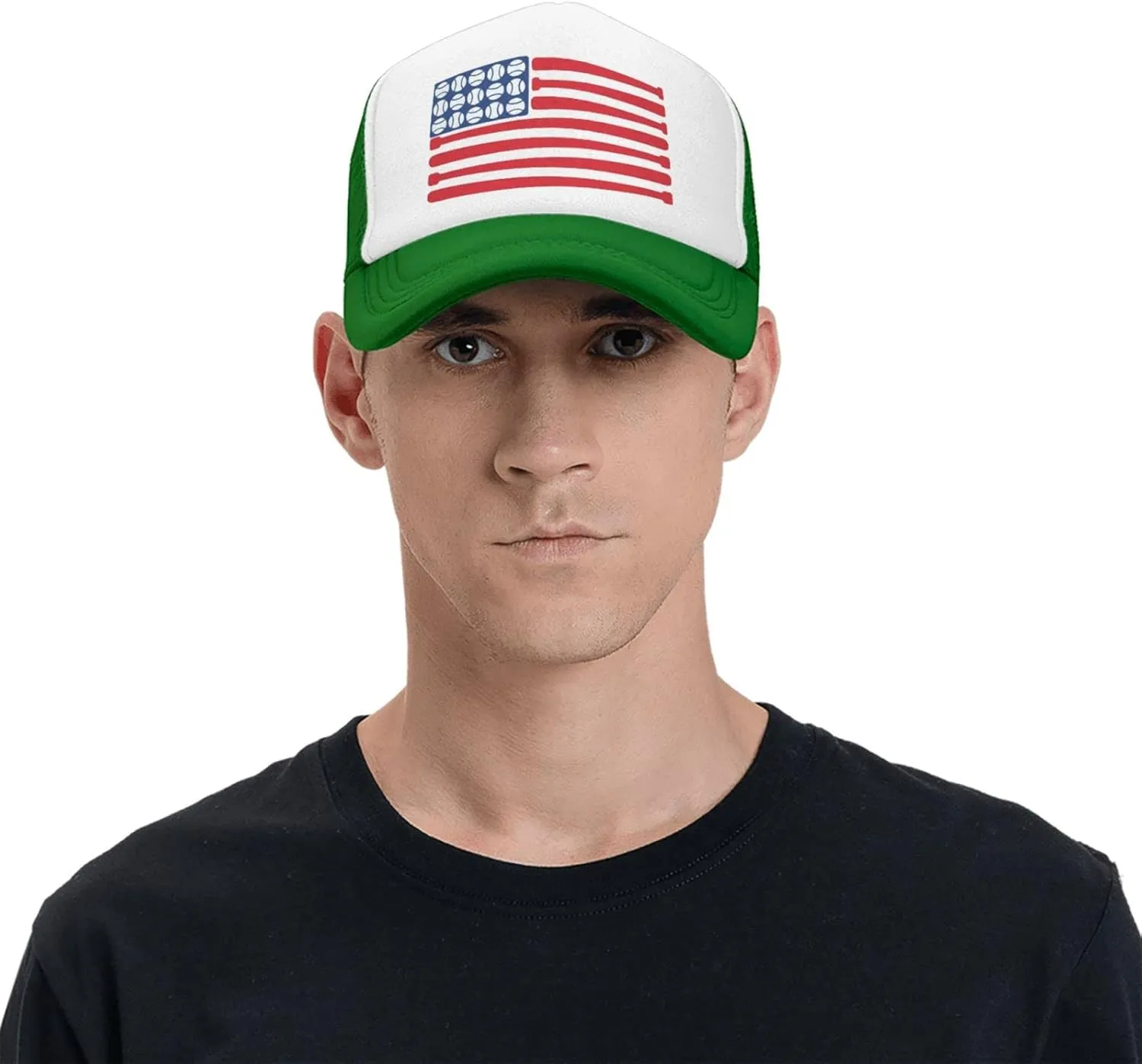Baseballs Bat America Flag of American Mesh Trucker Hats Men Women Baseball Caps