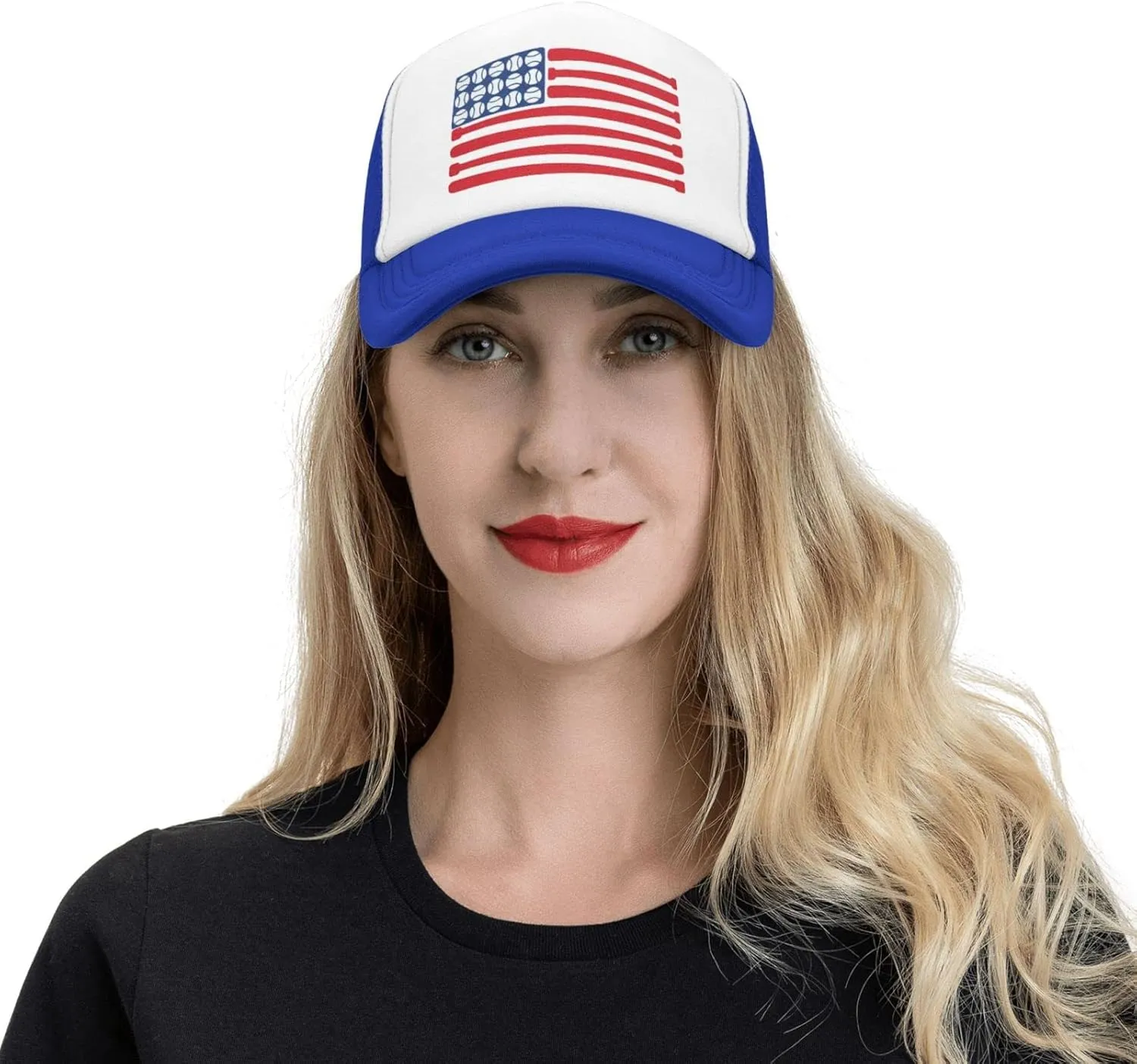 Baseballs Bat America Flag of American Mesh Trucker Hats Men Women Baseball Caps