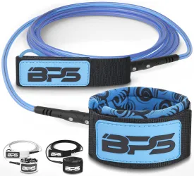BPS New Zealand Storm Premium Surfboard Leash, 7.2mm 8mm Straight Surf Leash 6ft 7/8/9/10 ft, Legrope Strap for All Boards