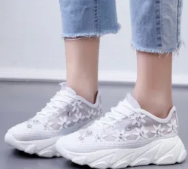 Chicvane Dad Shoes Rhinestone Platform Strappy Running Shoes