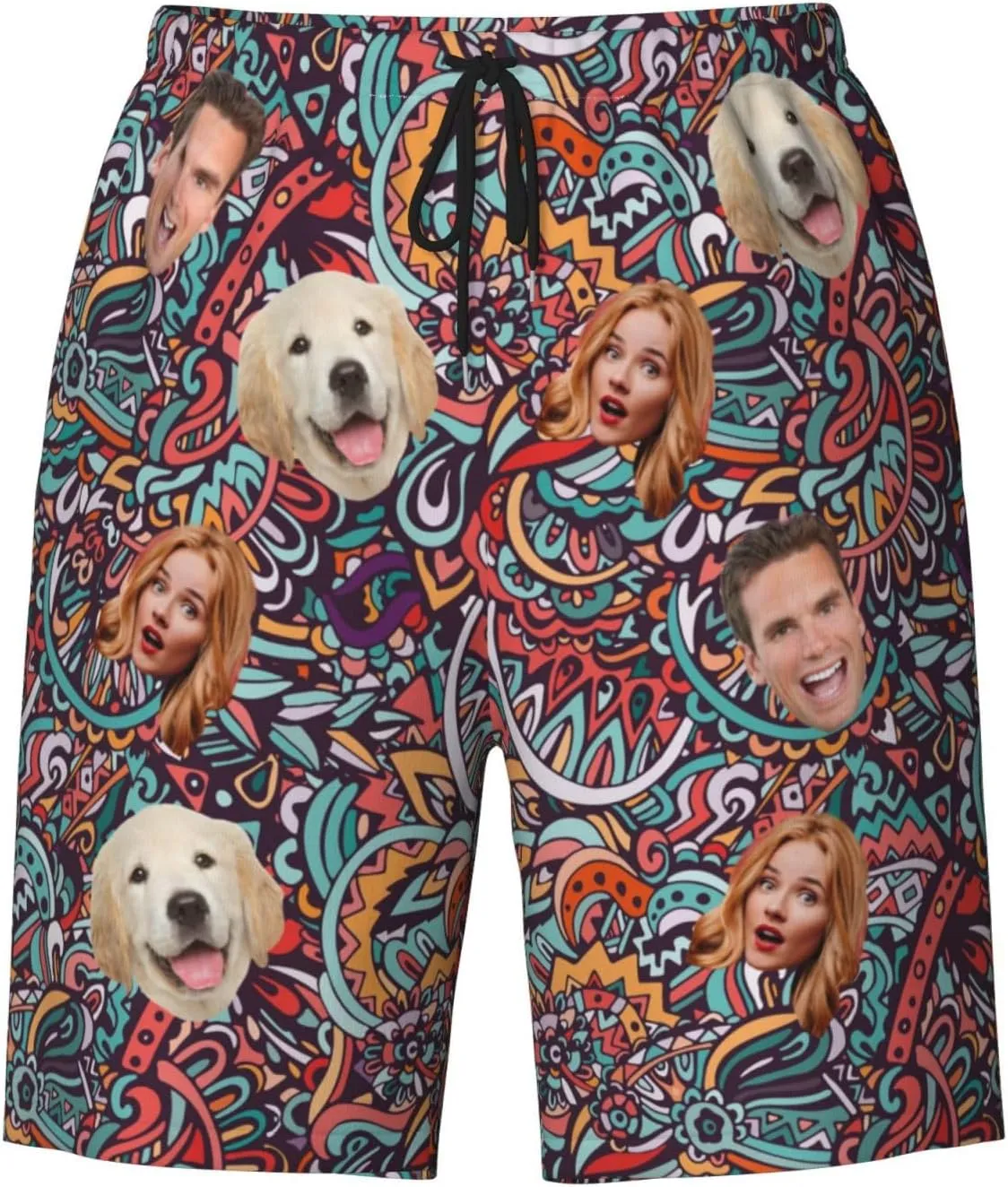 Custom Shorts for Men, Custom Swim Trunks Men Personalized Funny Swim Trunks Beach Board Shorts Swim Shorts Swimwear