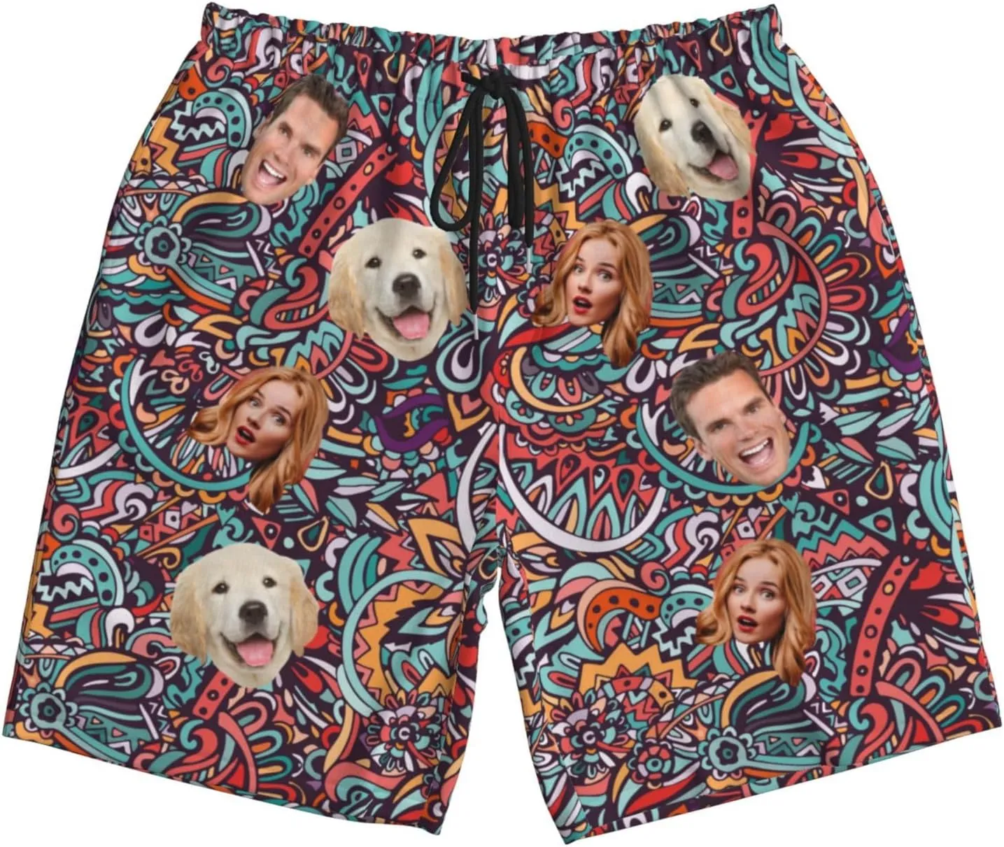 Custom Shorts for Men, Custom Swim Trunks Men Personalized Funny Swim Trunks Beach Board Shorts Swim Shorts Swimwear