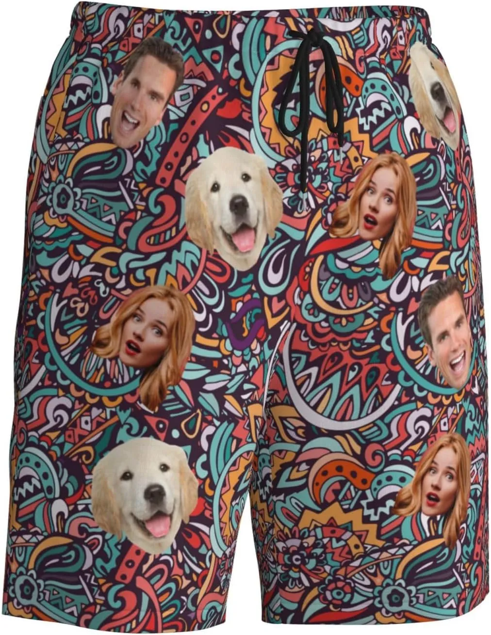 Custom Shorts for Men, Custom Swim Trunks Men Personalized Funny Swim Trunks Beach Board Shorts Swim Shorts Swimwear