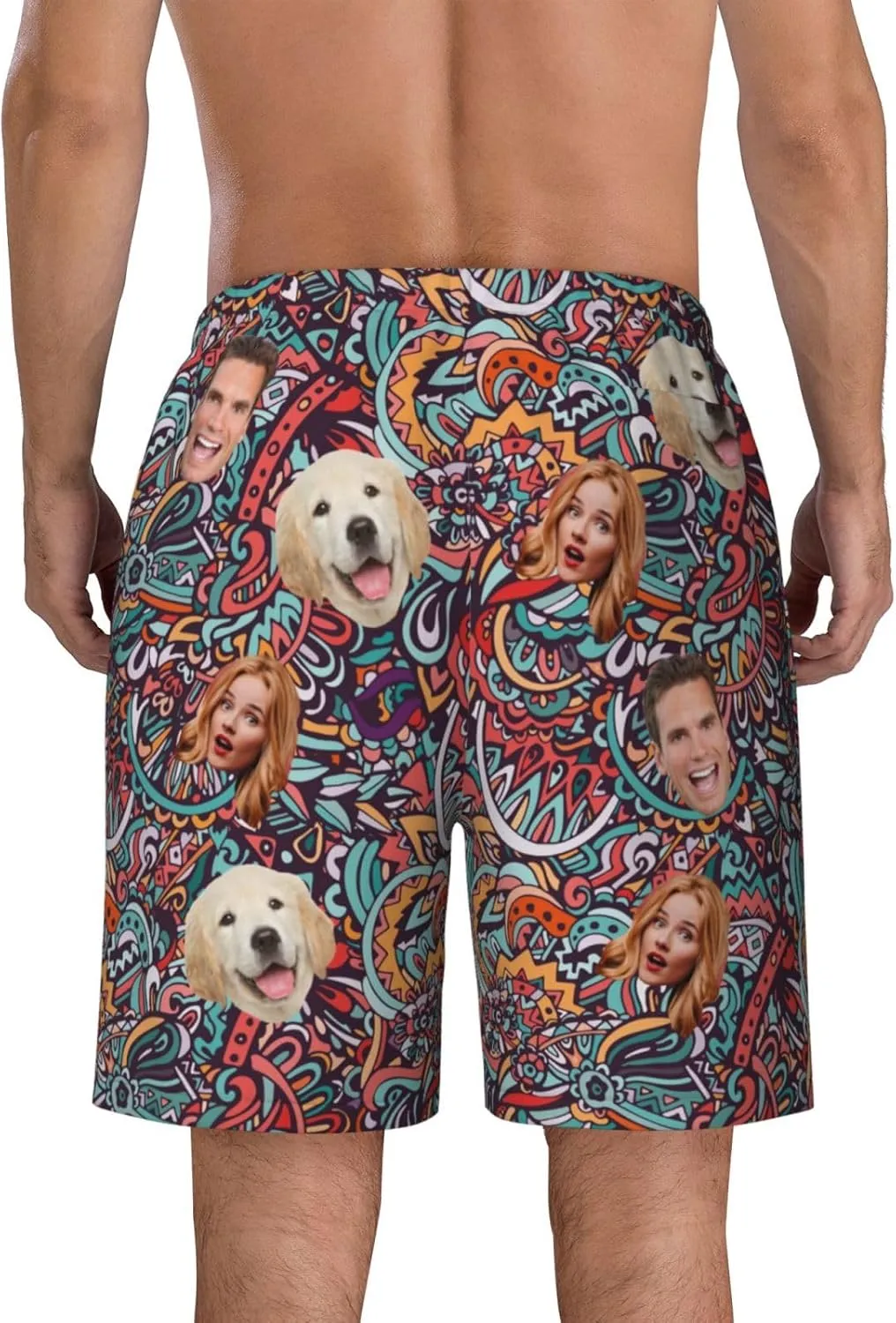 Custom Shorts for Men, Custom Swim Trunks Men Personalized Funny Swim Trunks Beach Board Shorts Swim Shorts Swimwear