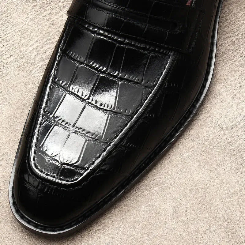 Elegant leather alligator print Loafers - Crocodile pattern
