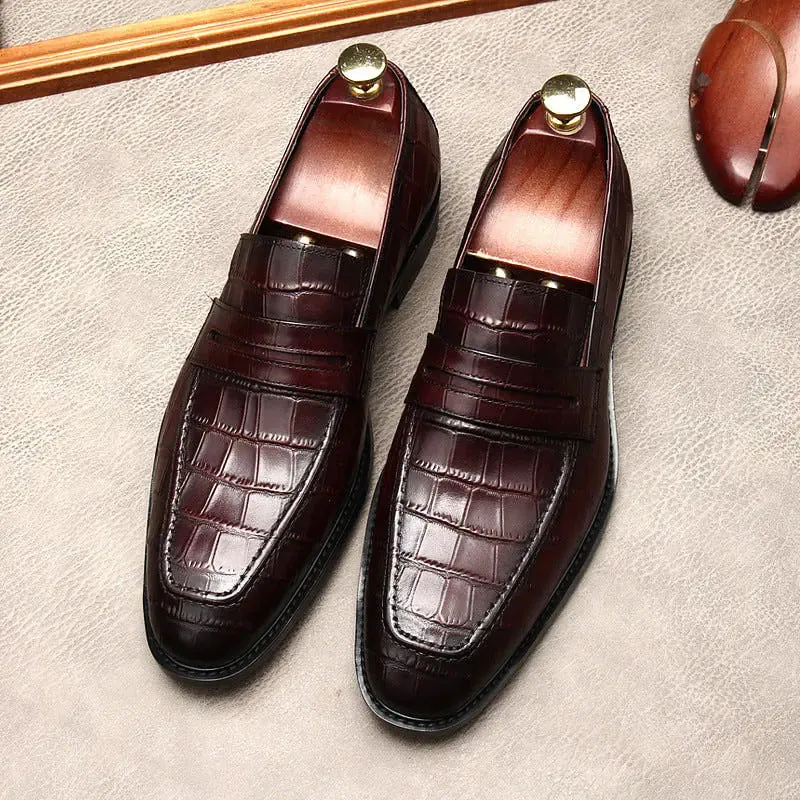 Elegant leather alligator print Loafers - Crocodile pattern