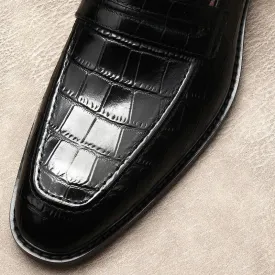 Elegant leather alligator print Loafers - Crocodile pattern