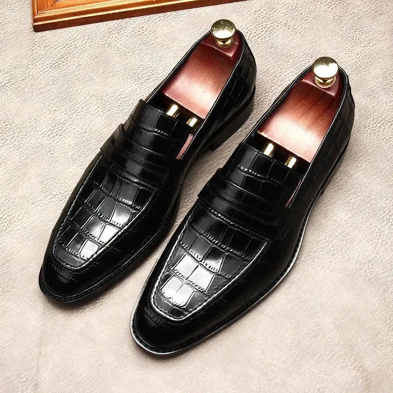 Elegant leather alligator print Loafers - Crocodile pattern