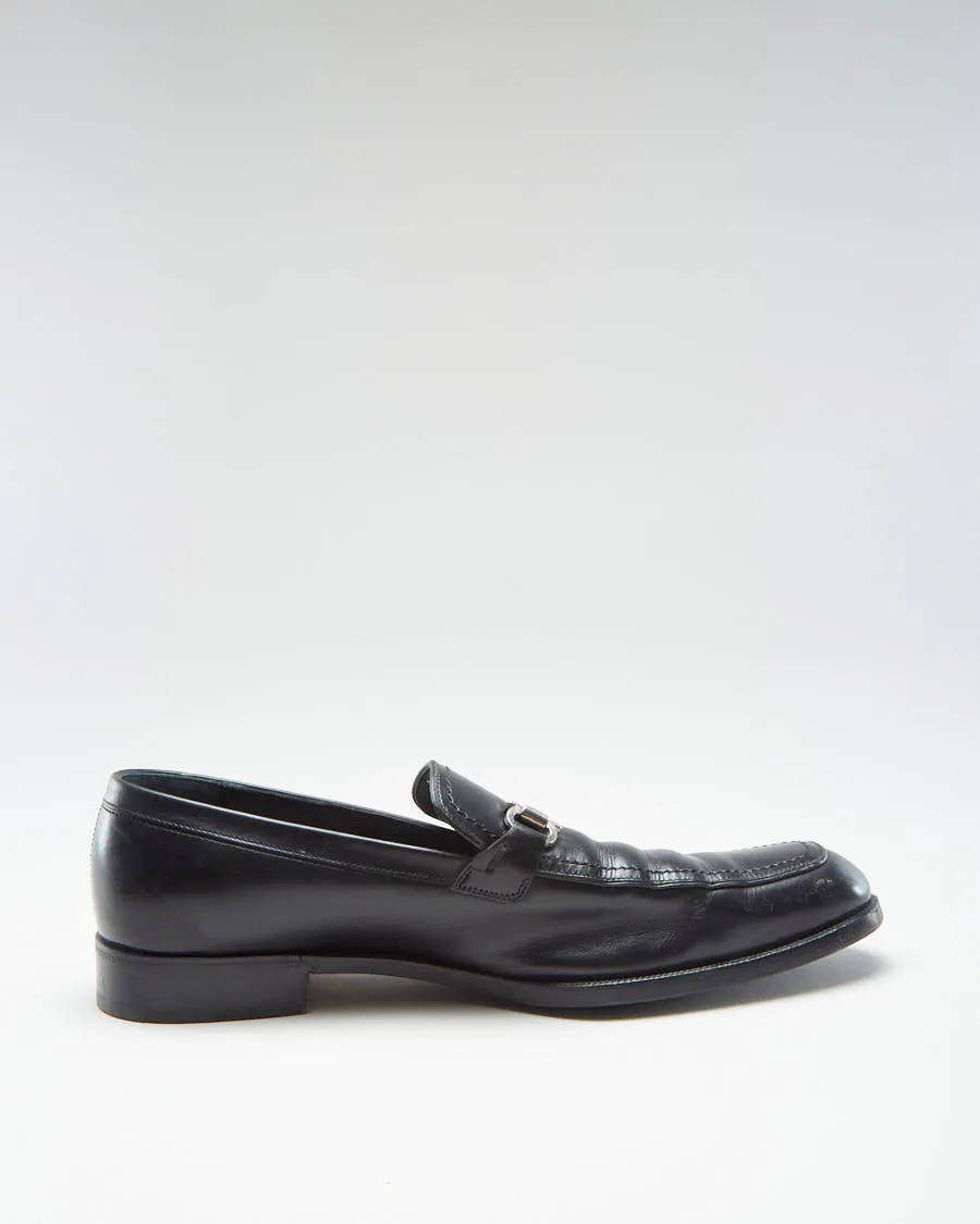 Ferragamo Black Leather Men's Loafers - US 9.5