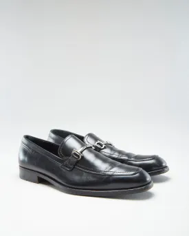 Ferragamo Black Leather Men's Loafers - US 9.5