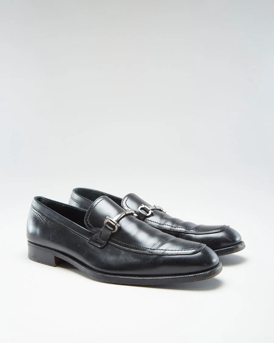 Ferragamo Black Leather Men's Loafers - US 9.5