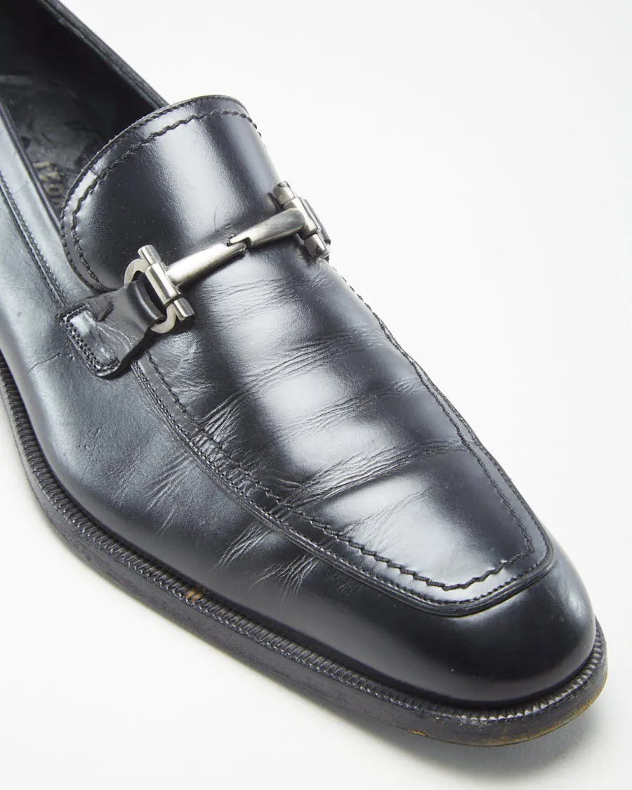 Ferragamo Black Leather Men's Loafers - US 9.5
