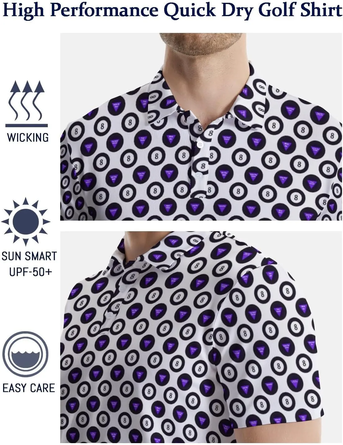 Golf Polo Shirts for Men Athletic Golf Polos Short Sleeve Performance Golf Shirts