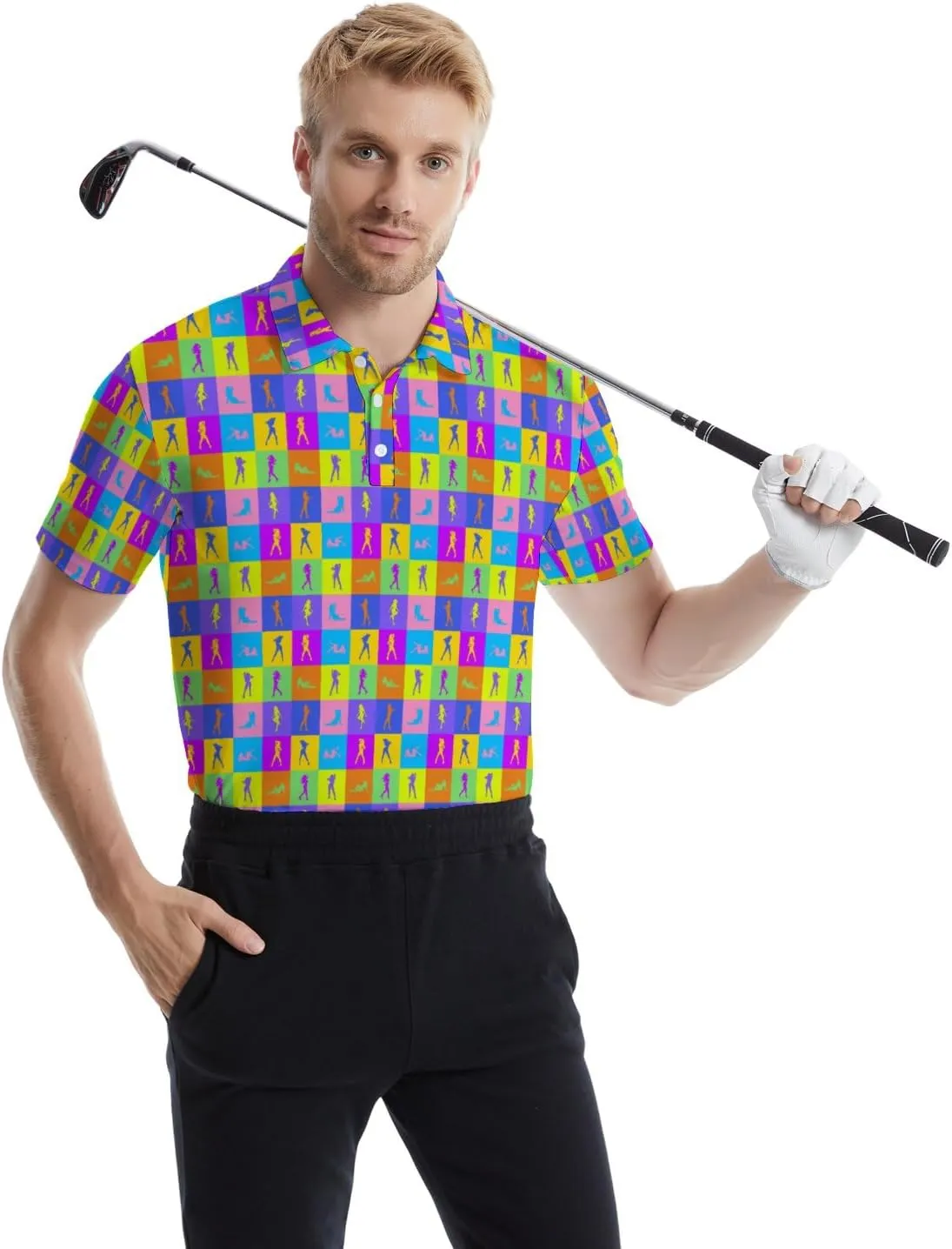 Golf Polo Shirts for Men Athletic Golf Polos Short Sleeve Performance Golf Shirts