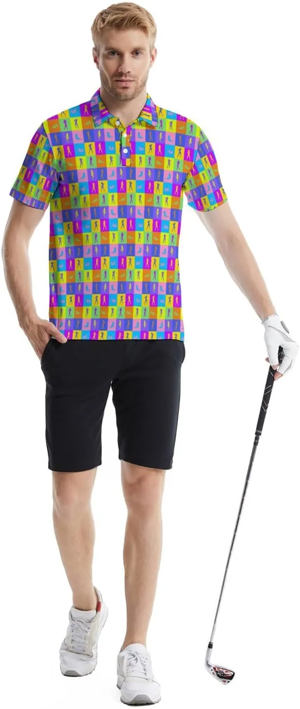 Golf Polo Shirts for Men Athletic Golf Polos Short Sleeve Performance Golf Shirts