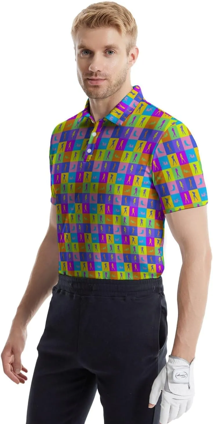 Golf Polo Shirts for Men Athletic Golf Polos Short Sleeve Performance Golf Shirts