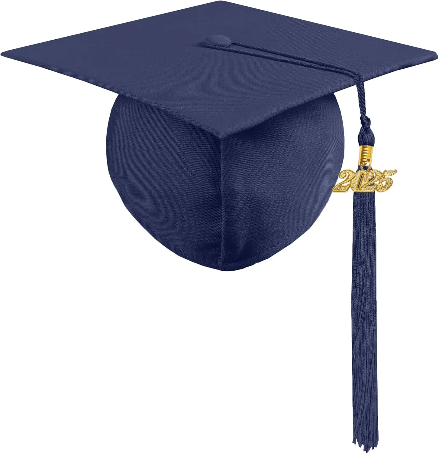 Graduation Cap with 2025 Tassel Year Charm Black Graduation Cap for High School & Bachelor