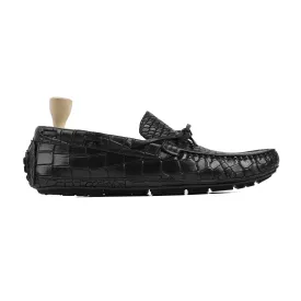 Handmade Custom Black Calf Leather Driver Mens Loafers