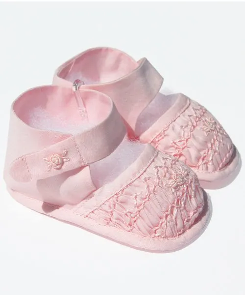 Infant Baby Girls Pink Smocked Shoes