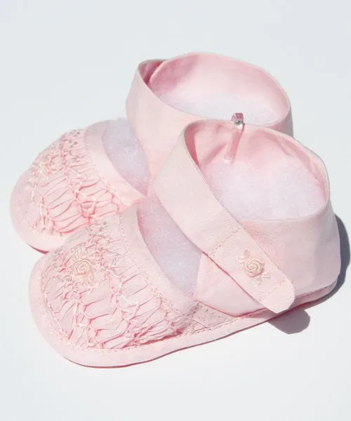 Infant Baby Girls Pink Smocked Shoes