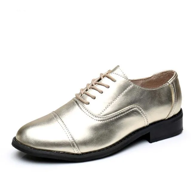 Leather Casual Designer Vintage Oxford Flat Handmade Shoes
