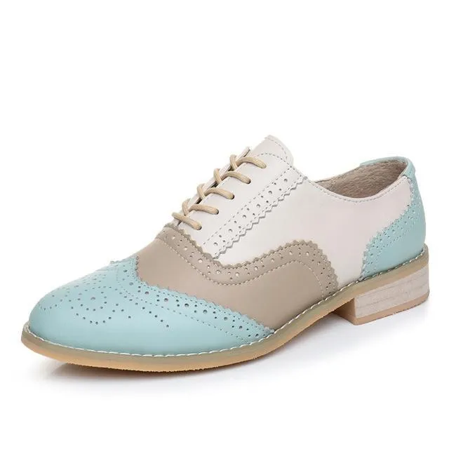 Leather Casual Designer Vintage Oxford Flat Handmade Shoes