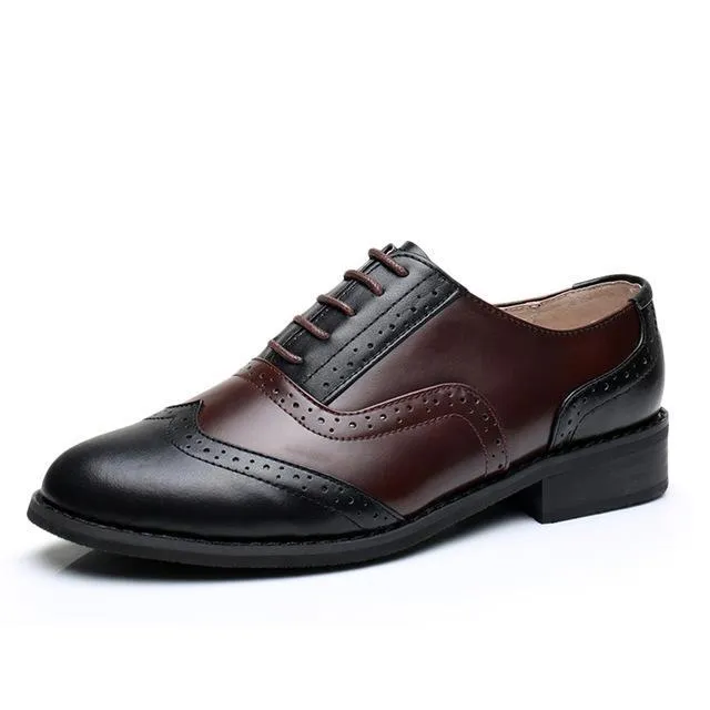 Leather Casual Designer Vintage Oxford Flat Handmade Shoes