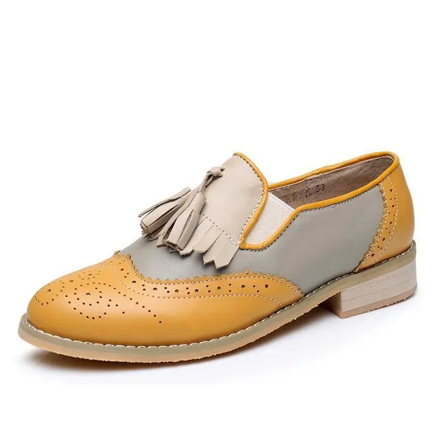 Leather Casual Designer Vintage Oxford Flat Handmade Shoes