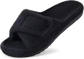 Litfun Women's Orthopedic Slippers with Arch Support Adjustable Open Toe House Shoes for Plantar Fasciitis