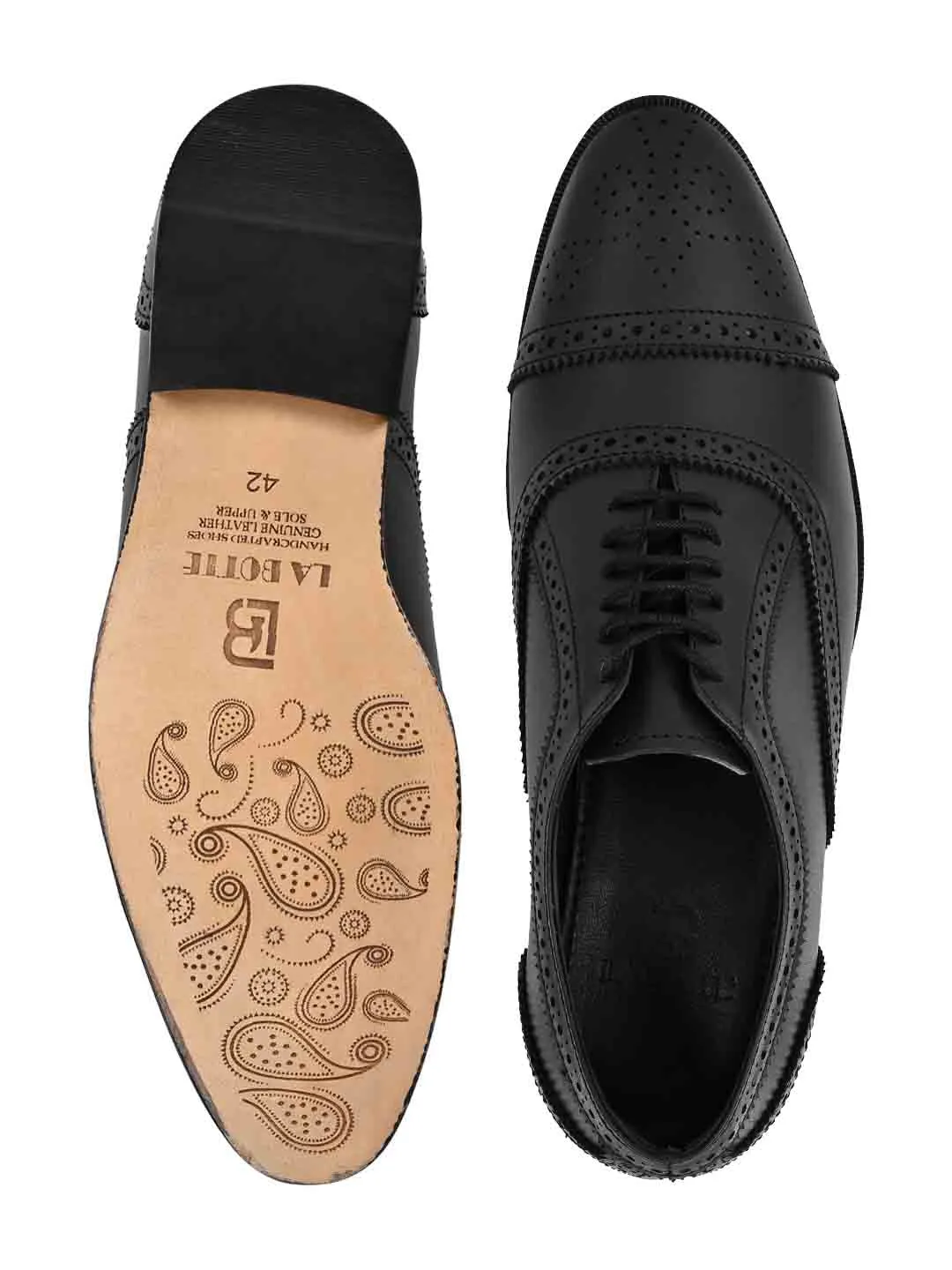 Men Black Derby Brogue Formal Shoes
