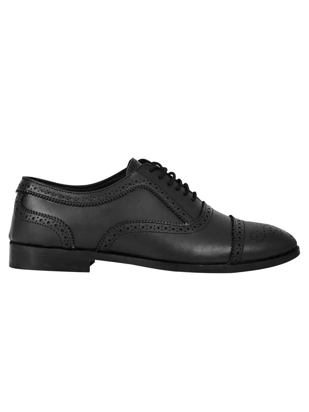 Men Black Derby Brogue Formal Shoes