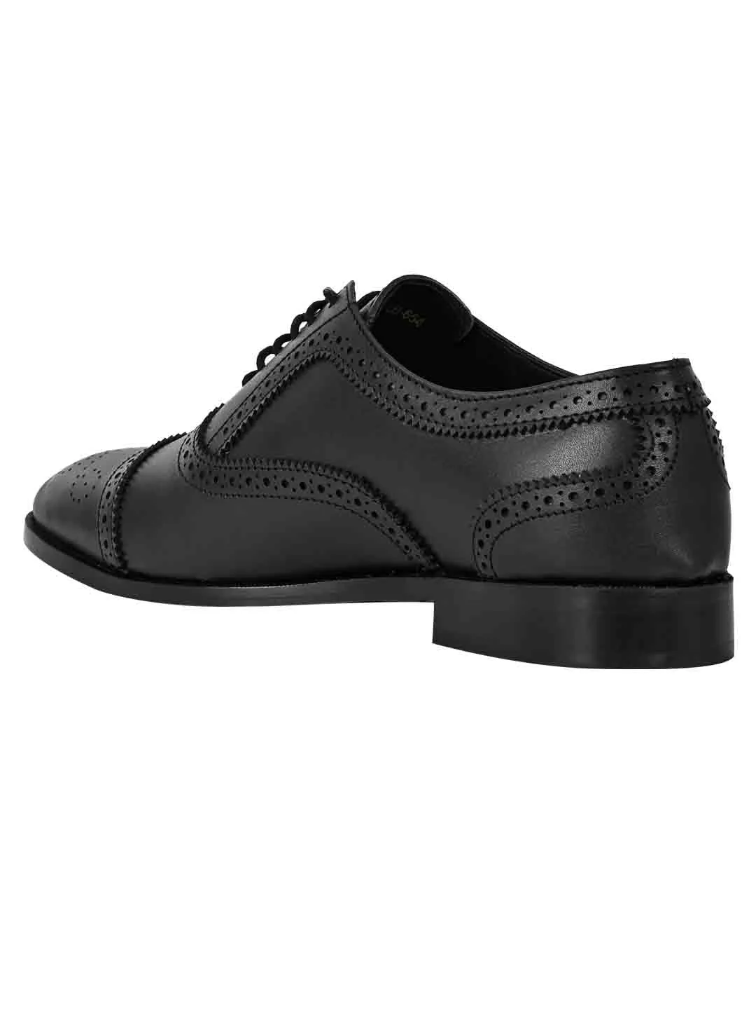 Men Black Derby Brogue Formal Shoes