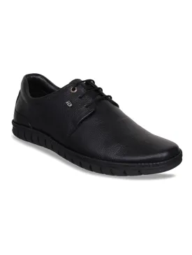 Men Black Solid Derby Shoes