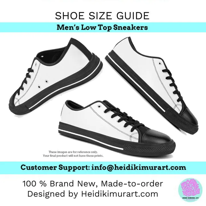 Orange Color Men's Low Top Sneakers, Solid Color Modern Minimalist Best Men's Low Top Sneakers  (US Size: 5-14)
