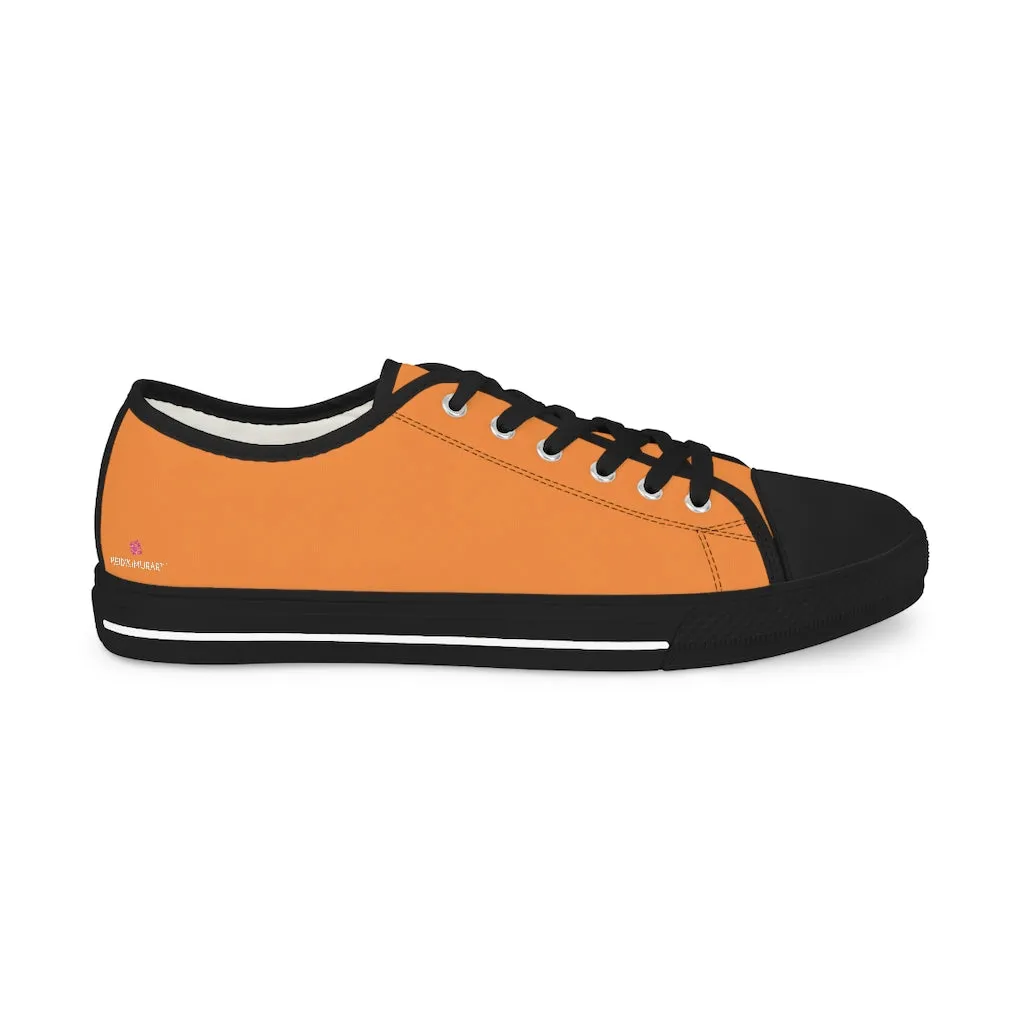 Orange Color Men's Low Top Sneakers, Solid Color Modern Minimalist Best Men's Low Top Sneakers  (US Size: 5-14)