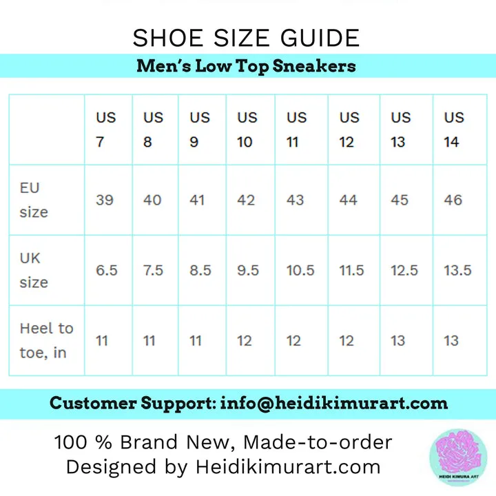 Orange Color Men's Low Top Sneakers, Solid Color Modern Minimalist Best Men's Low Top Sneakers  (US Size: 5-14)