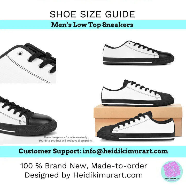 Orange Color Men's Low Top Sneakers, Solid Color Modern Minimalist Best Men's Low Top Sneakers  (US Size: 5-14)