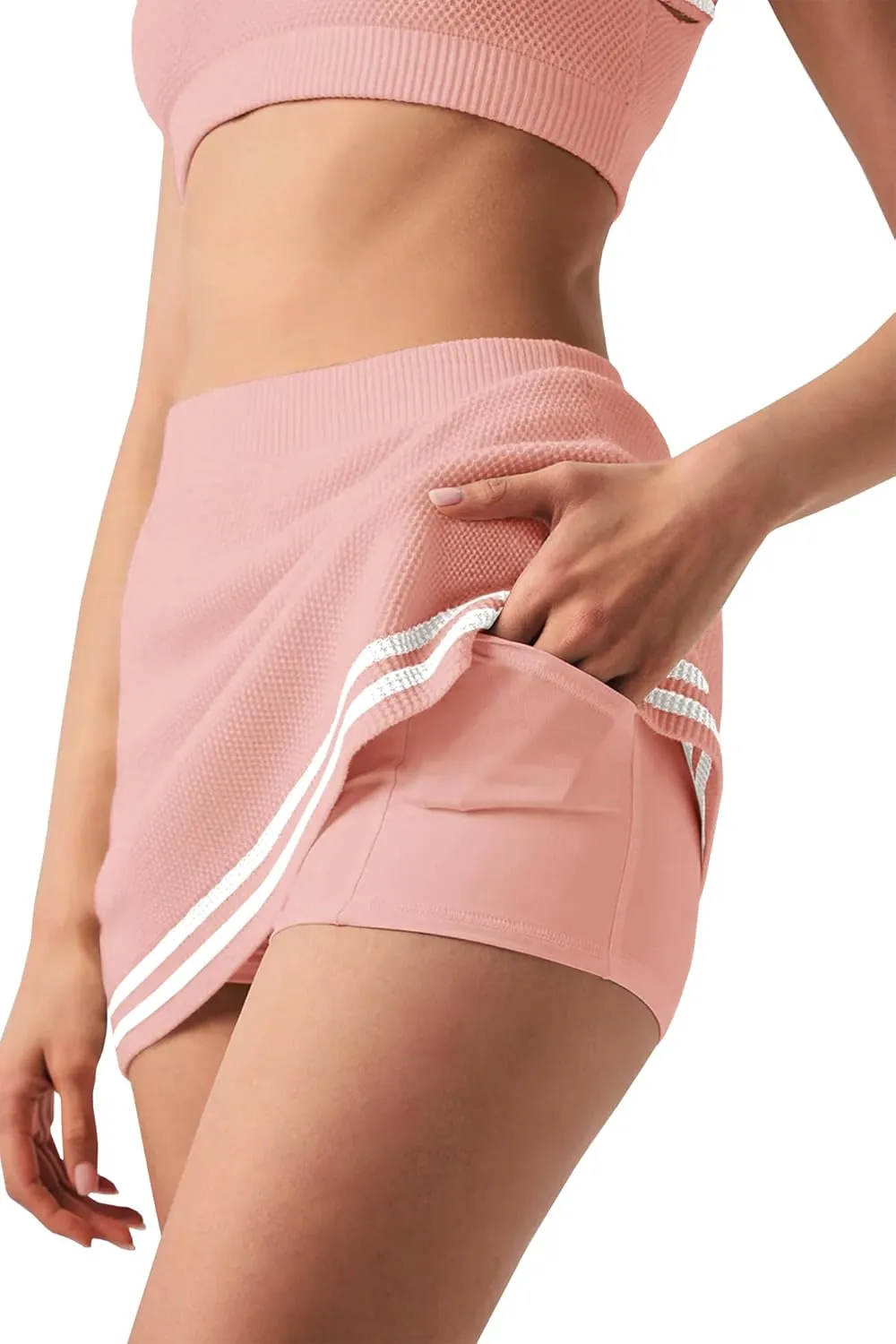 Panadila Womens 2 Piece Skirt Set Workout Outfits Tennis Skorts with Built-in Shorts and Sports Bra Gym Yoga